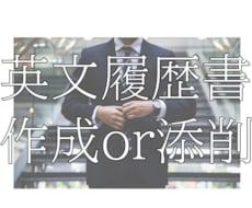 経営者目線での英文履歴書、経歴書の添削・作成します 採用担当者に"刺さる"英語文章で貴方の内定率をUPさせます！