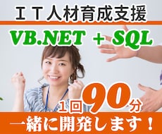 VB.NET＋SQLの開発を一緒にやります レガシーＩＴをＤＸ化する社内人材の育成等にご活用ください