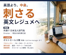外資IT採用責任者が英文レジュメを添削します イメージ1