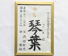 A4サイズ命名書：筆耕士が毛筆手書きで承ります イメージ1