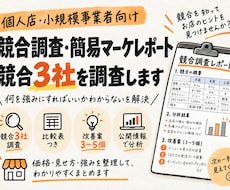 競合3社を調査し比較・改善提案までまとめます イメージ1