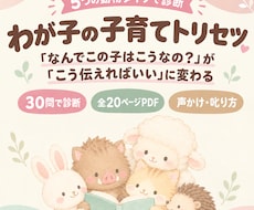 わが子の性格診断|声かけ・叱り方のトリセツ届けます イメージ1