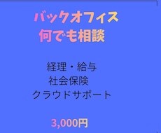 バックオフィスの「これどうする？」に答えます バックオフィス支援会社起業社長が、あなたのお悩み解決します！