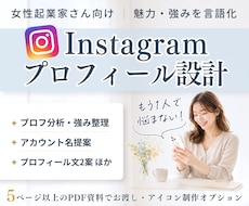 女性起業家さんのインスタプロフィールを設計します 「魅力と強み」を言語化、自信を持って発信できるプロフィールへ