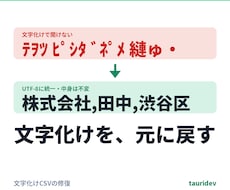 文字化けしたCSVを元の中身のまま直します イメージ1