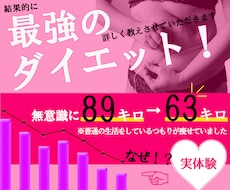 ひと月で2～4kg痩『強ダイエット』を教えます 無意識なのに気が付けば26kg減！実体験ノウハウを伝授します