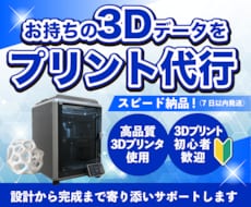 3Dプリンターでお持ちの3Dデータを印刷代行します イメージ1