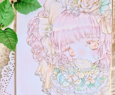 ふわふわタッチの手描き色紙を届けます 丁寧に描き上げた一点ものの直筆手描きイラストをお届けします！