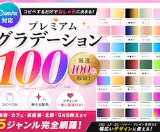 Canva用グラデーション100色販売します コピペするだけ！SNSやLPに使えるカラーコード集