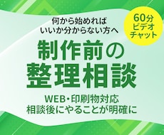制作前の悩みや方向性を一緒に整理します 何から始めればいいか分からなくても大丈夫。一緒に整理します