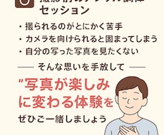 嫌！怖い！苦手！写真撮影前の心の調律一緒にします イメージ1