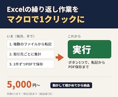 Excelの繰り返し作業をマクロで自動化します イメージ1