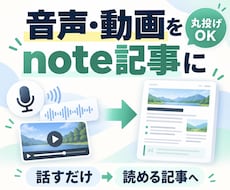 あなたの音声・動画を読みやすいnote記事にします イメージ1