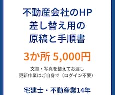 HP差し替え用の原稿と手順書を作ります イメージ1