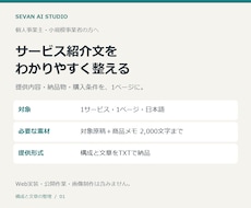 サービス紹介ページの構成と文章を整えます イメージ1