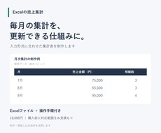 売上集計を更新できるExcelを作ります イメージ1