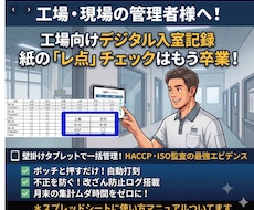 フードディフェンス  入室管理　デジタル打刻します 紙の管理は卒業！HACCP監査対策自動記録システムをご提供！