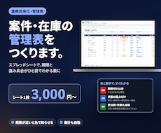 案件・在庫の管理表をスプレッドシートで作ります イメージ1