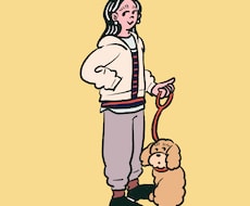 ペットと飼い主さんのPOPなイラスト作成します イメージ1