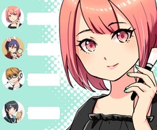 アニメ系のアイコンイラスト制作します TwitterなどSNS用にいかがでしょうか