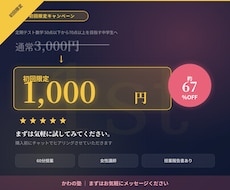 数学50点以下から70点以上を目指す生徒を教えます 初回限定1,000円。まず試してみてください。