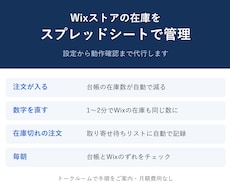 Wix在庫をスプレッドシートと自動連携します イメージ1