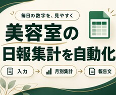 美容室の売上と日報の集計を自動化します イメージ1