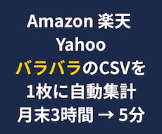 Amazon楽天Yahooの売上を自動集計します イメージ1