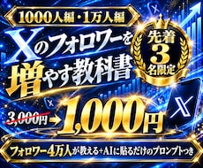 X(Twitter)１万フォロワー増やし方教えます ４万フォロワー・万バズ10回以上の実績。ポストプロンプトつき