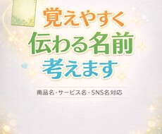 魅力的で覚えやすいネーミング提案します イメージ1