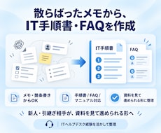 散らばったメモからIT手順書・FAQを作成します イメージ1