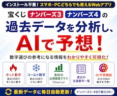 ナンバーズ３・４　AI予測ツールをご提供します 過去データや頻出数字からAI予測