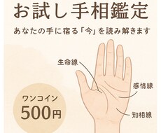 お試し鑑定 ：手相占います イメージ1