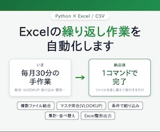Excel繰り返し作業をPythonで自動化します イメージ1
