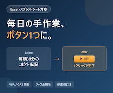 Excel・スプシの繰り返し作業を自動化します イメージ1