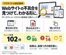 Webサイトの不具合を自動検査し報告します スマホ表示崩れ・リンク切れなどExcelとPDFで見える化！