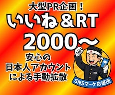 Twitter2000RT以上拡散します 日本人アクティブユーザー いいね・RT2000以上