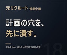 元リクルート【穴を潰す】事業計画を壁打ちします イメージ1