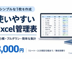 シンプルで使いやすいExcel管理表を作ります イメージ1