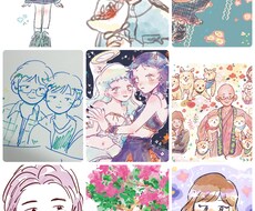ふんわりほんわかした人物のイラスト描きます イメージ1