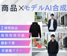 商品×モデルAI合成｜EC用10枚5万円で作ります 撮影不要｜商品写真がモデル着用画像に