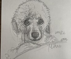 愛犬の似顔絵にお花や植物を添えます イメージ1