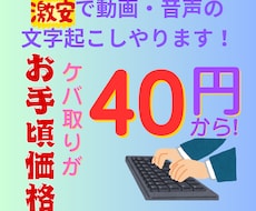 1分40円！で動画・音声の文字起こしをしを承ります イメージ1