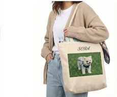 犬と、いつも一緒にいられるトートバッグお作ります 写真をトートバッグにできる状態までこちらで自然に修正みも可