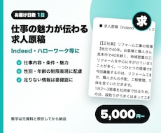求人サイトに使える求人原稿を作成します 仕事内容・条件・魅力を、応募したくなる文章に整えます