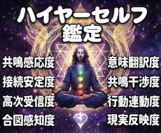 ２：ハイヤーセルフ共鳴度を数値化鑑定します 高次のナビゲーターとの接続・受信・感知・翻訳・行動化を測定
