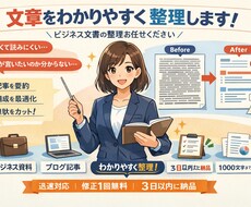 資料・ブログ記事をわかりやすく論理的に整理します 文章を要点が一目でわかる形へビジネス文章の整理お任せください