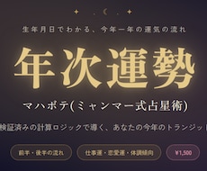 ミャンマー式占星術【マハボテ】で今年の運勢を見ます イメージ1