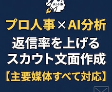プロ人事×AI｜ビズリーチ等のスカウト作ります ビズリーチ・Green等対応！ペルソナ分析で開封率UP
