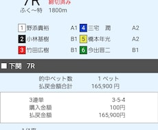 万舟を狙う！私が実践していたロジック教えます 私が使用した4点買い。狙うのは万舟、無駄な点数は買わない。